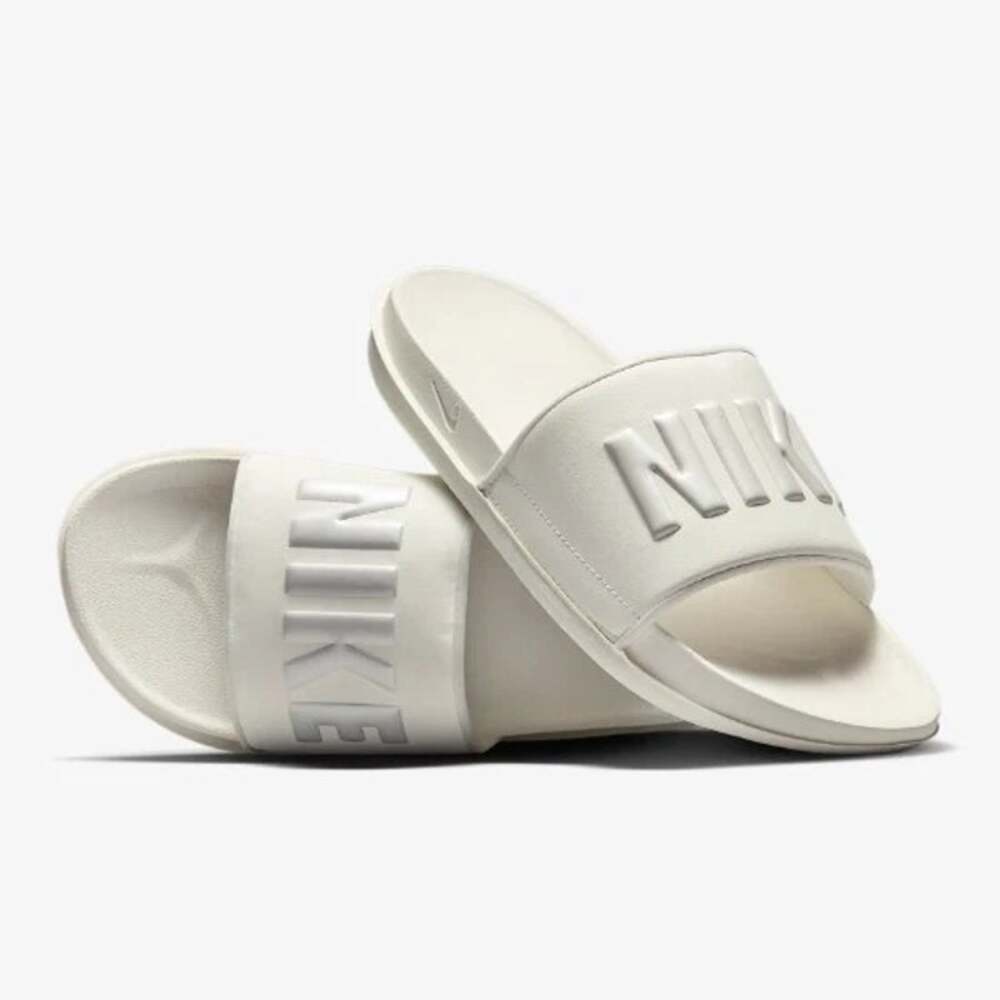 Nike Off Court Slip On Wide Strap Slide Slippers Womens US 6 Sail / Silver NWOT